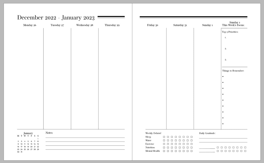 Unstoppable Black and White Striped 2025 Planner